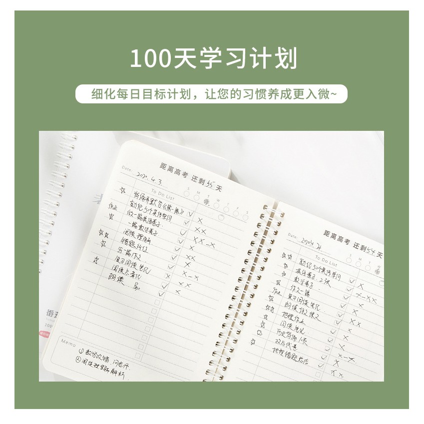 Sổ gáy lò xo đếm ngược thời gian thi Đại Học và THPT. Sổ kế hoạch  A5 172 trang. Planner A5 tiện dụng