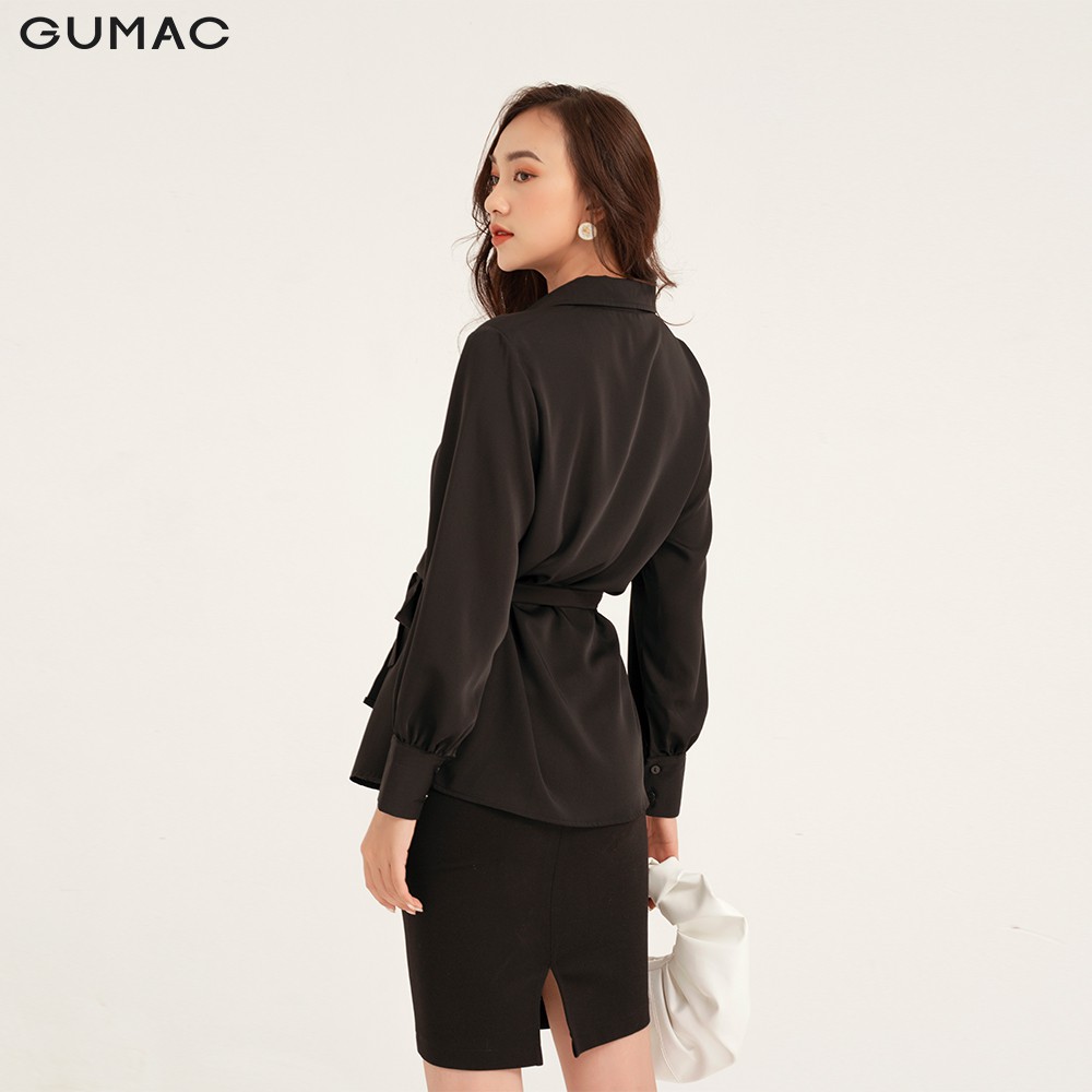 Áo sơ mi nữ cột dây GUMAC đủ màu, đủ size, sang trọng thanh lịch AB145 | BigBuy360 - bigbuy360.vn