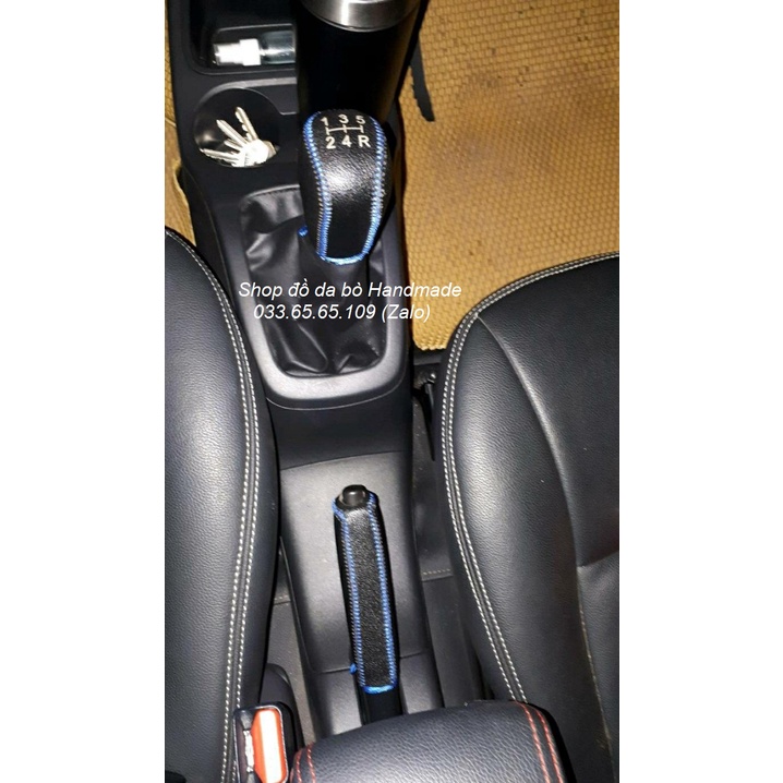 Bọc cần số phanh tay Mitsubishi Attrage, mirage, triton, pajero số sàn bằng da bò, bảo hành 12 tháng