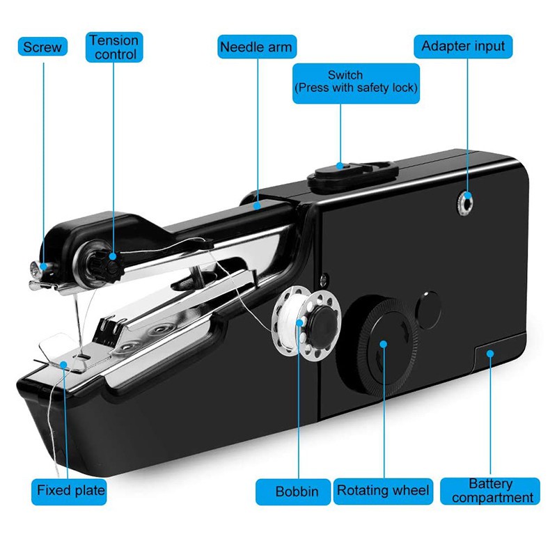Máy may cầm tay mini sạc USB tiện lợi dành cho làm đồ da may đồ