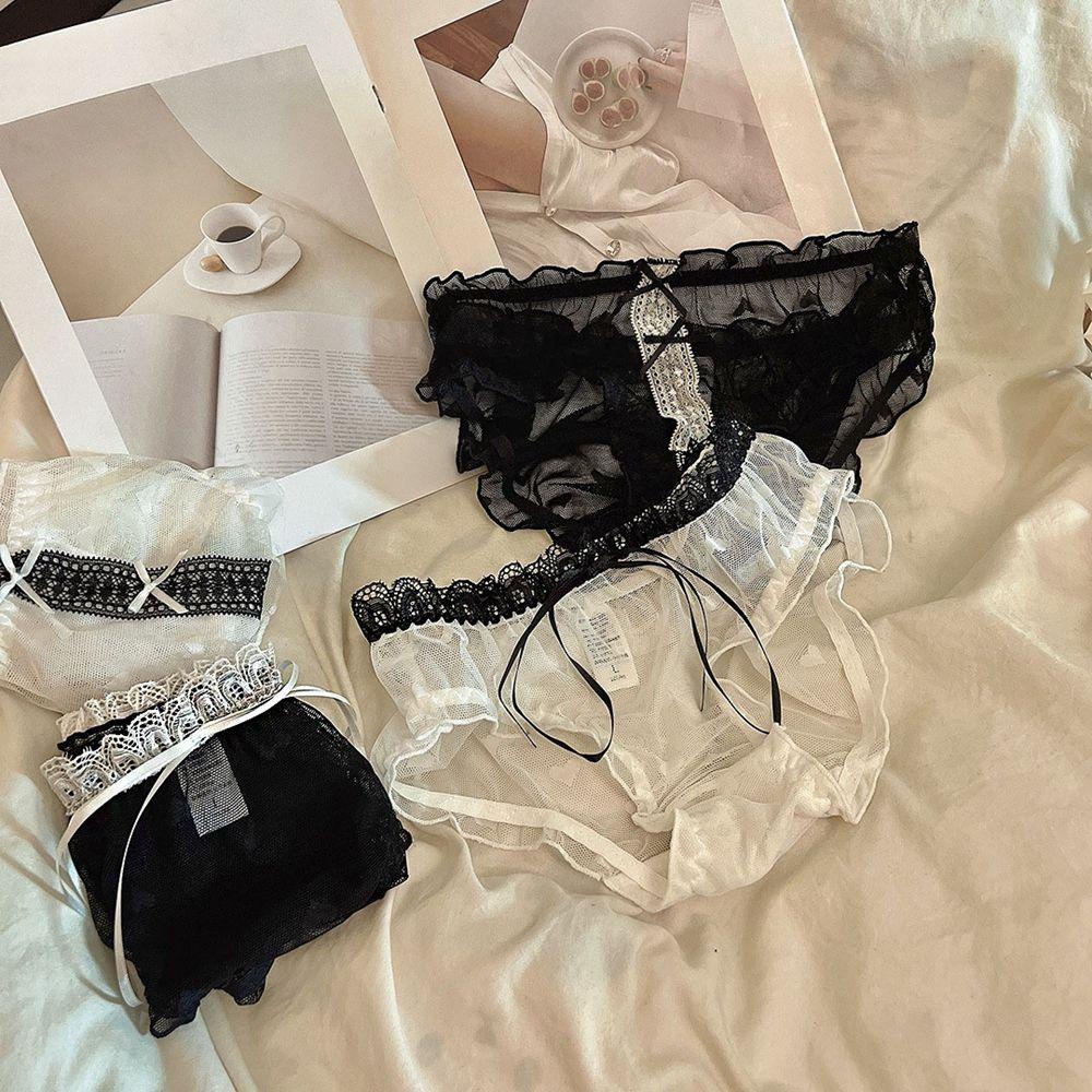 SOMEDAYZL Quần Lót Cotton Lưng Vừa Đính Nơ Gợi Cảm Thoáng Khí Cho Nữ