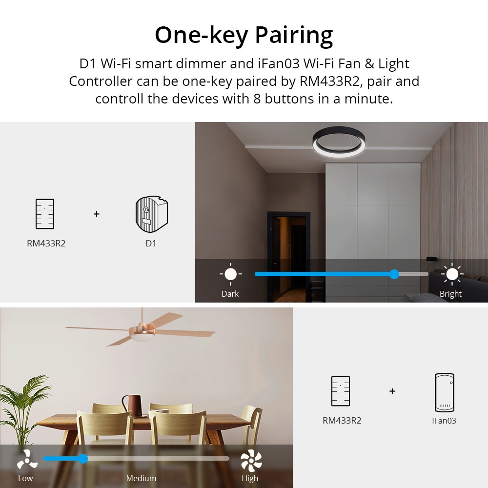Điều Khiển Từ Xa Đa Năng Sonoff RM 433  Choose RM433, Mua Hàng, Đế Choose RM433BASE