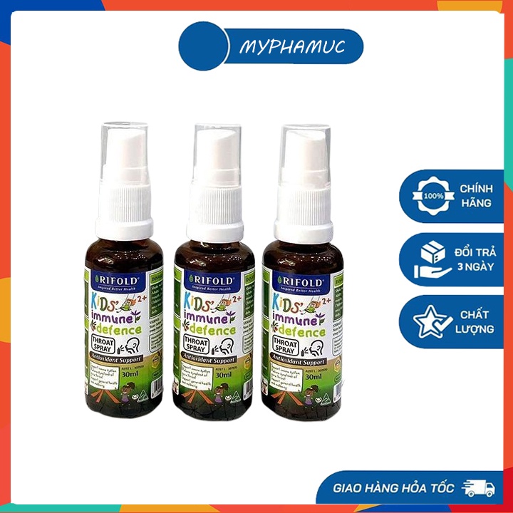 Xịt họng giảm ho, tăng đề kháng Rifold Immune Defence Throat Spray - 30ml