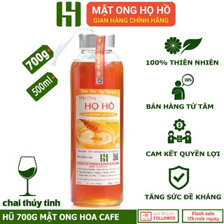 Hũ 500ml (700g) mật ong hoa cà phê nguyên chất 100% thương hiệu Họ Hồ- cam kết đổi trả nếu không vừa ý