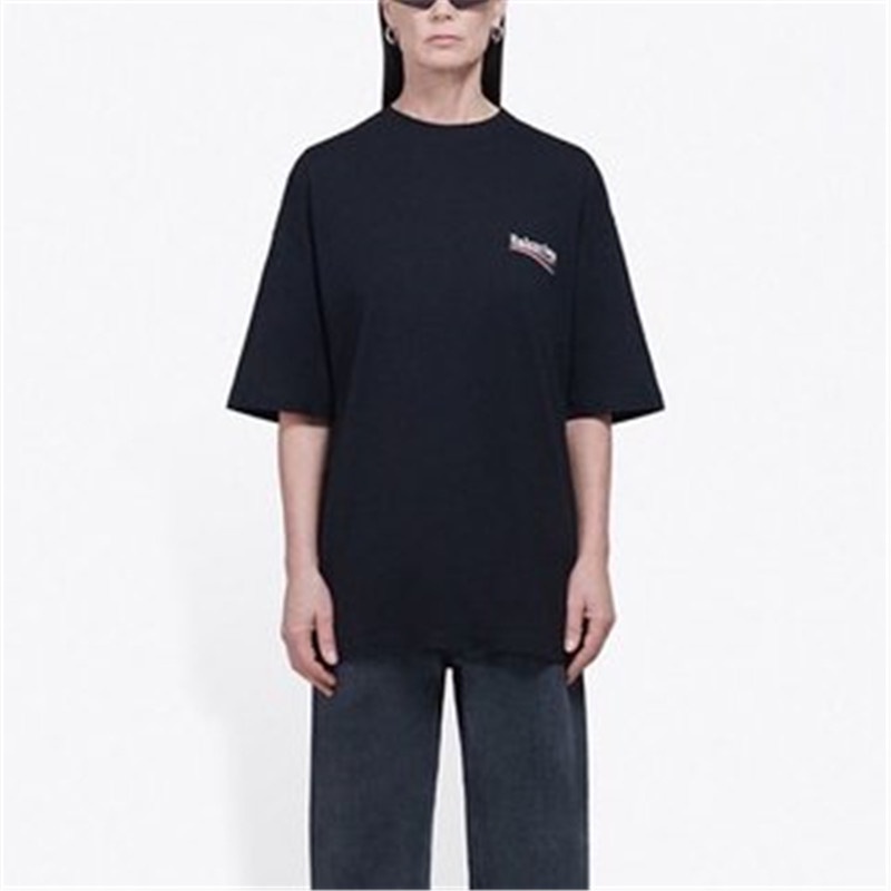 Áo Thun Tay Ngắn Cổ Tròn Thêu Chữ BB Thời Trang Unisex