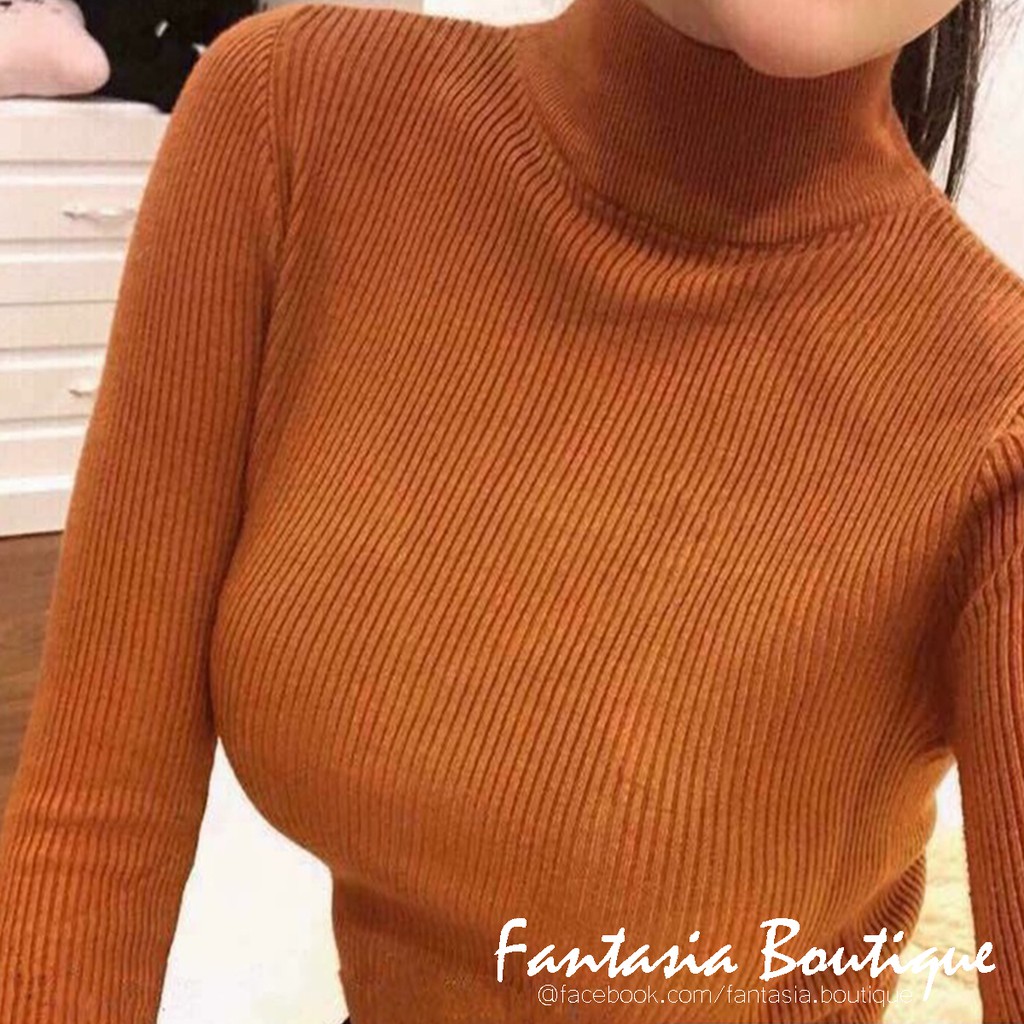 ÁO THUN NỮ GÂN LEN CỔ LỌ TAY DÀI | BigBuy360 - bigbuy360.vn