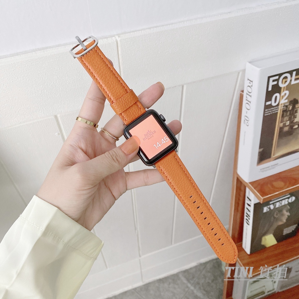 Dây đeo bằng da thật cho đồng hồ thông minh Apple Watch Series IWatch 7 / 6 / 5 / 4 / 3 /SE 44mm / 40mm / 42mm / 38mm /41mm / 45mm Dây đeo Apple Watch