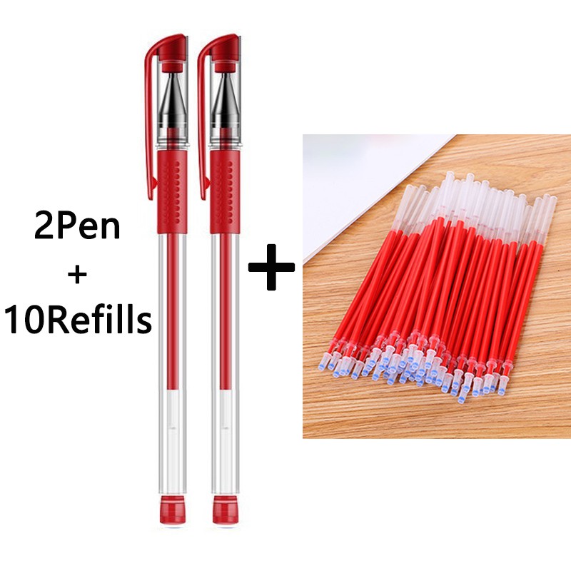 Set 2 bút bi kèm 10 ruột bút thay thế ngòi 0.5mm