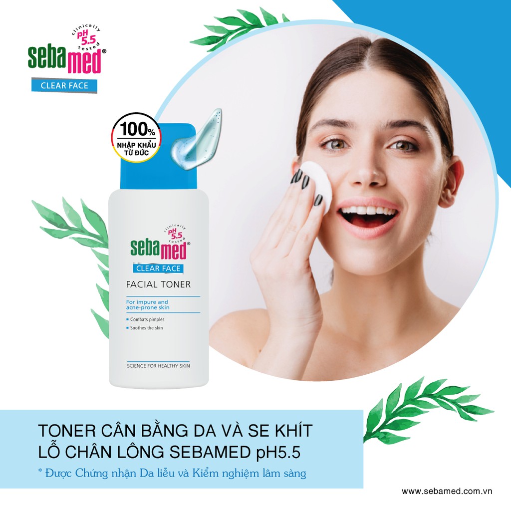 [Chính Hãng] Toner nước hoa hồng se khít lỗ chân lông, cân bằng da Sebamed pH5.5