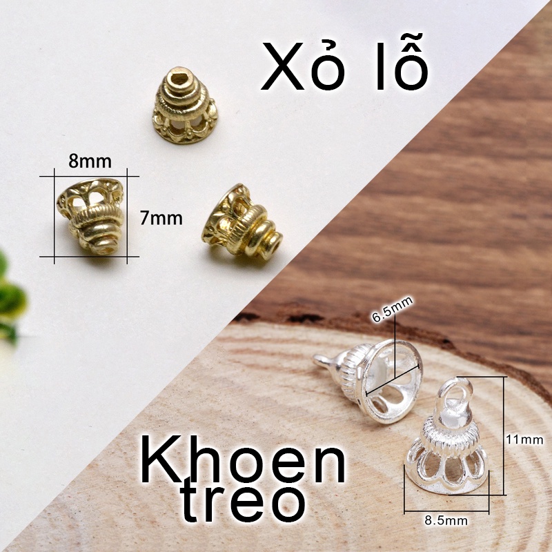 1 phiến chụp hạt dùng treo xỏ chuỗi nguyên liệu làm trâm làm trang sức cổ trang cosplay cổ phục có màu KC