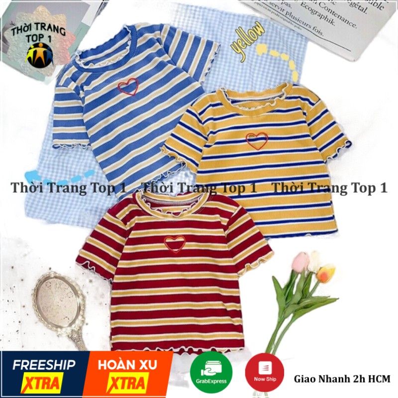 [Mã FAMAYWA giảm 10K đơn 50K] Áo Crotop Ôm Body,Áo Thun Nữ,Áo Croptop Nữ Sọc Khoét Tim Đủ Màu Hot Hit Cực Cute | BigBuy360 - bigbuy360.vn