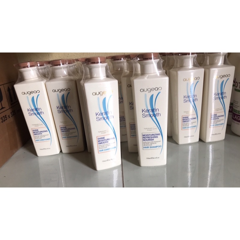 Dầu gội + Xả Augeas colagen keratin chính hãng 750ml x2 chai