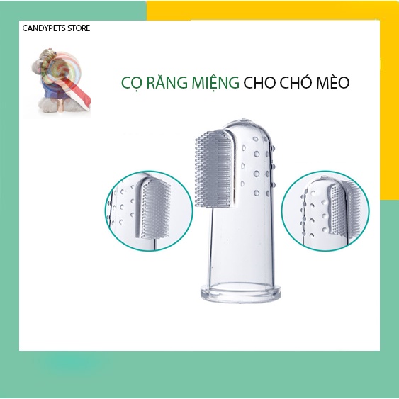 Ngón tay silicon cọ răng cho chó mèo vệ sinh răng miệng sạch sẽ thơm tho CANDYPETS DCVSRM