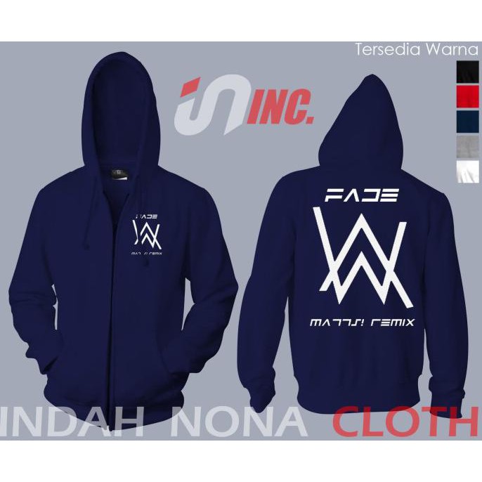 Áo Khoác Hoodie Lông Cừu Màu Trơn In Chữ Alan Walker Thời Trang Cho Nam Và Nữ