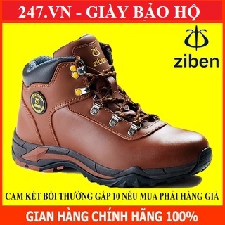 Giày Bảo Hộ Hàn Quốc Ziben 188 Chất Da Thật, Chống Thấm Nước, Đế Chống Trơn Trượt
