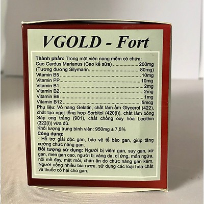 Viên Uống Tăng Cường Chức Năng Gan Vgold Fort (Hộp 60 Viên)