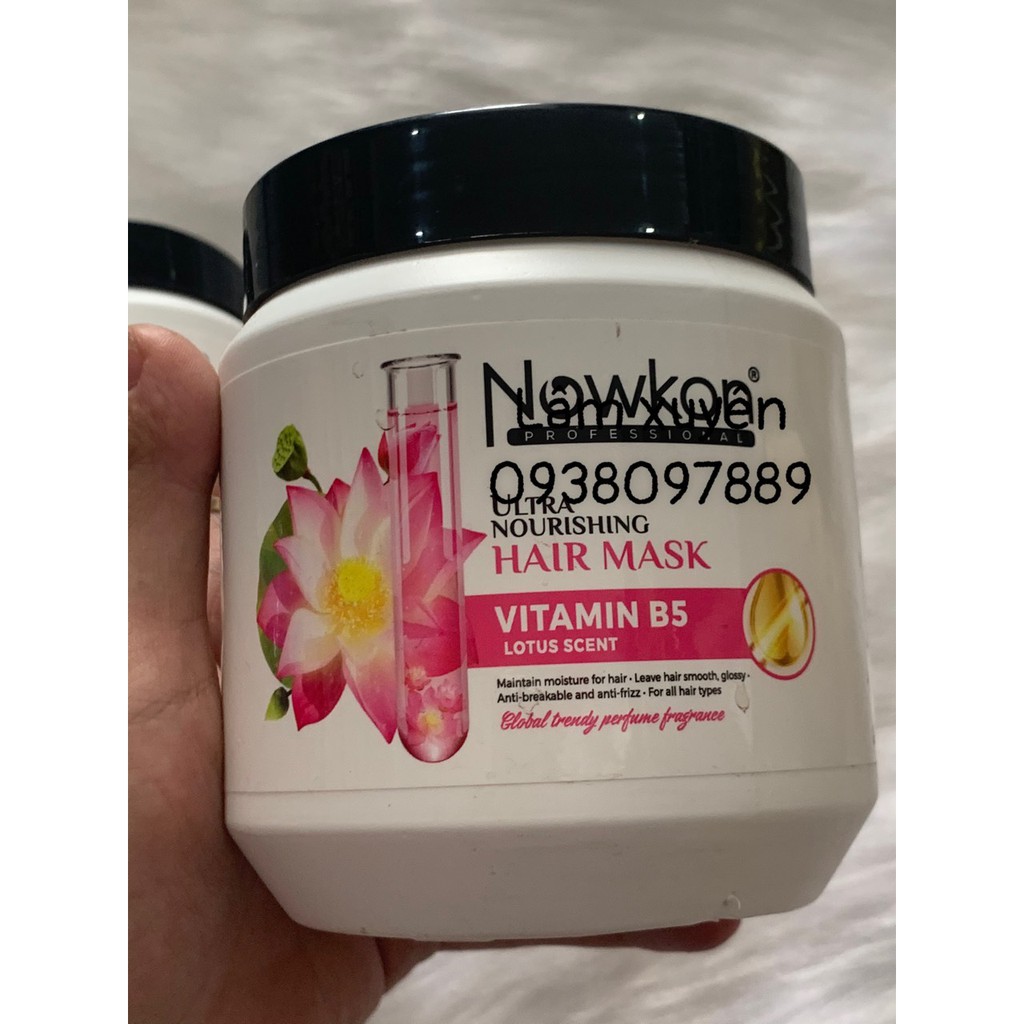 Hấp dầu hoa sen CHÍNH HÃNG Nowkon 500ml cung cấp vitamin B5 dưỡng ẩm tóc mềm mượt, phục hồi tóc hư tổn,giúp tóc óngả