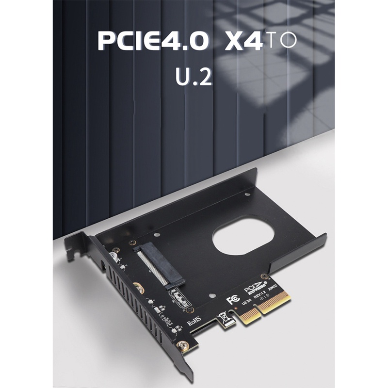 JEYI U2 PCI-Express 4.0 X4 Riser Card SFF-8639 to SSD Extension Adapter Also Compatible with PCIE X8/X16 Interface Motherboards