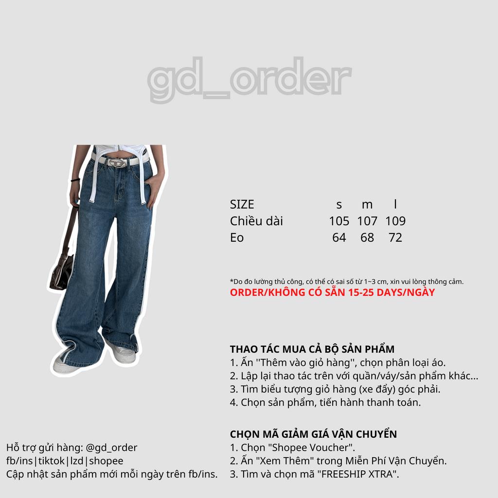Q5|Quần jeans bò nữ ống rộng khóa kéo bên hông hàn quốc basic dễ mặc đi học, đi chơi gd_order
