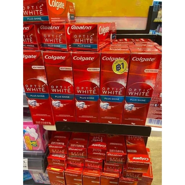 Bộ 3 cây Kem đánh răng Colgate Optic White Kim Cương 100g ( 3 cây Colgate 100g Plusine/ Núi Lửa / Nature)