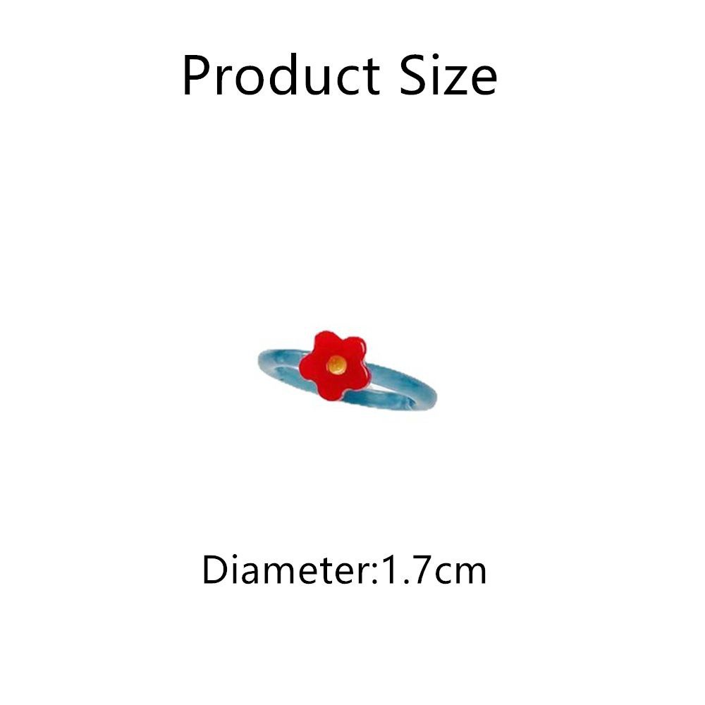 Nhẫn Nhựa Acrylic Trong Suốt Họa Tiết Hoa Nhỏ Nhiều Màu Phong Cách Vintage Cho Nữ