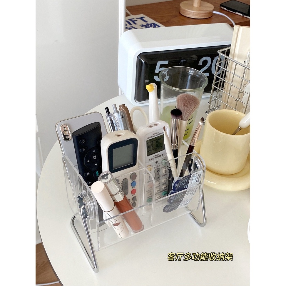 Hộp Đựng Điều Khiển Từ Xa / Mỹ Phẩm Để Bàn Bằng Acrylic Trong Suốt Tiện Dụng Cho Phòn