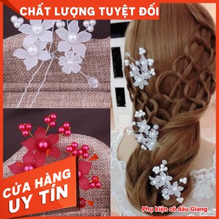 <TP>Trâm hoa hạt trai cài tóc cô dâu - Trâm cài tóc