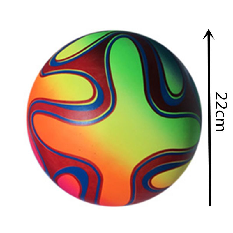 Bóng Cao Su Mềm Bơm Hơi Màu Cầu Vồng Dành Cho Trẻ Em