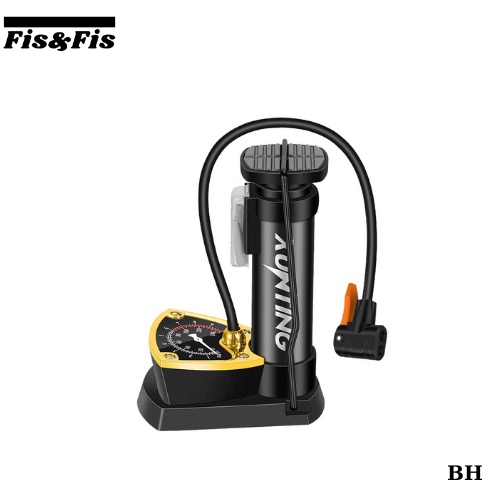 Bơm hơi đạp chân 1 ống cao cấp - Có gắn đồng hồ đo áp suất tiện lợi - Bơm xe máy, xe đạp, ô tô, bơm bóng bay gọn nhẹ