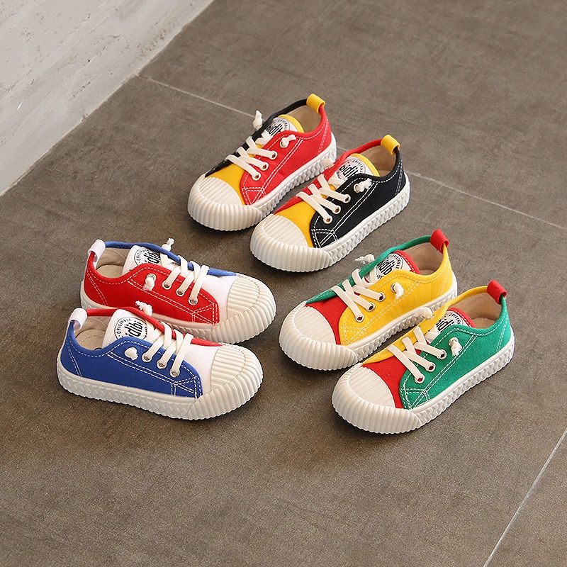 Giày Sneaker Vải canvas Đế Bằng Thoáng Khí Cho Trẻ Em