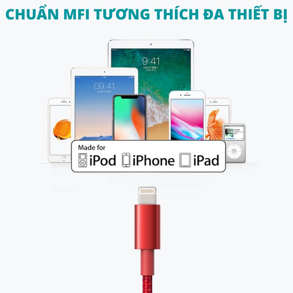 Dây sạc iphone ANKER A8152 Chip C89 Bạc 1m USB A - Lightning sạc nhanh IPhone Ipad -halustore