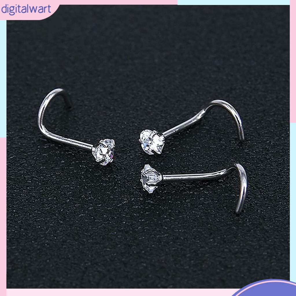 Set 3 Khuyên Mũi Bằng Thép Không Gỉ Đính Đá Cá Tính