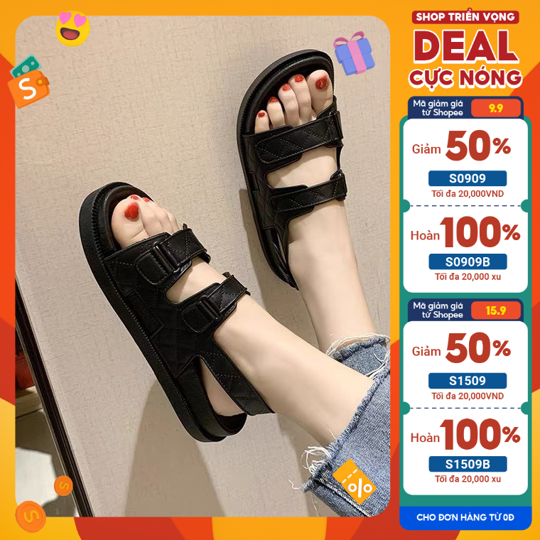 Sandal Nữ, dép 2 quai ngang nữ quai hậu đi học QH201