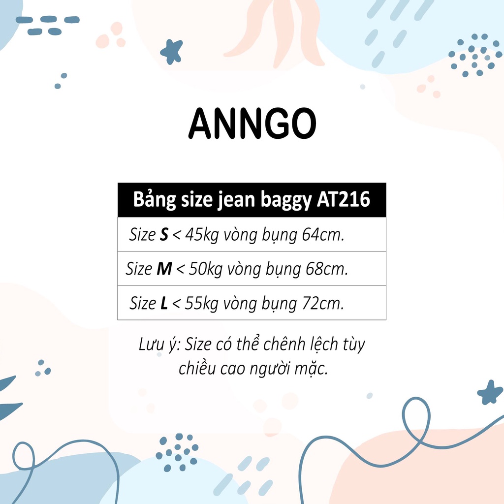 Quần jean nữ ống bo họa tiết trơn chất jean denim không co giãn bền đẹp AnNgo - AT216