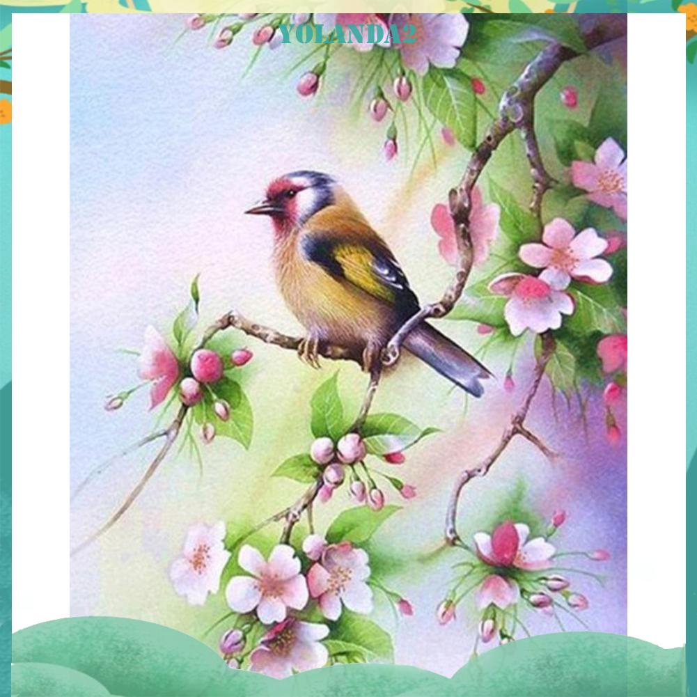 Tranh thêu chữ thập 11CT hình hoa và chim nghệ thuật (Szx1143)