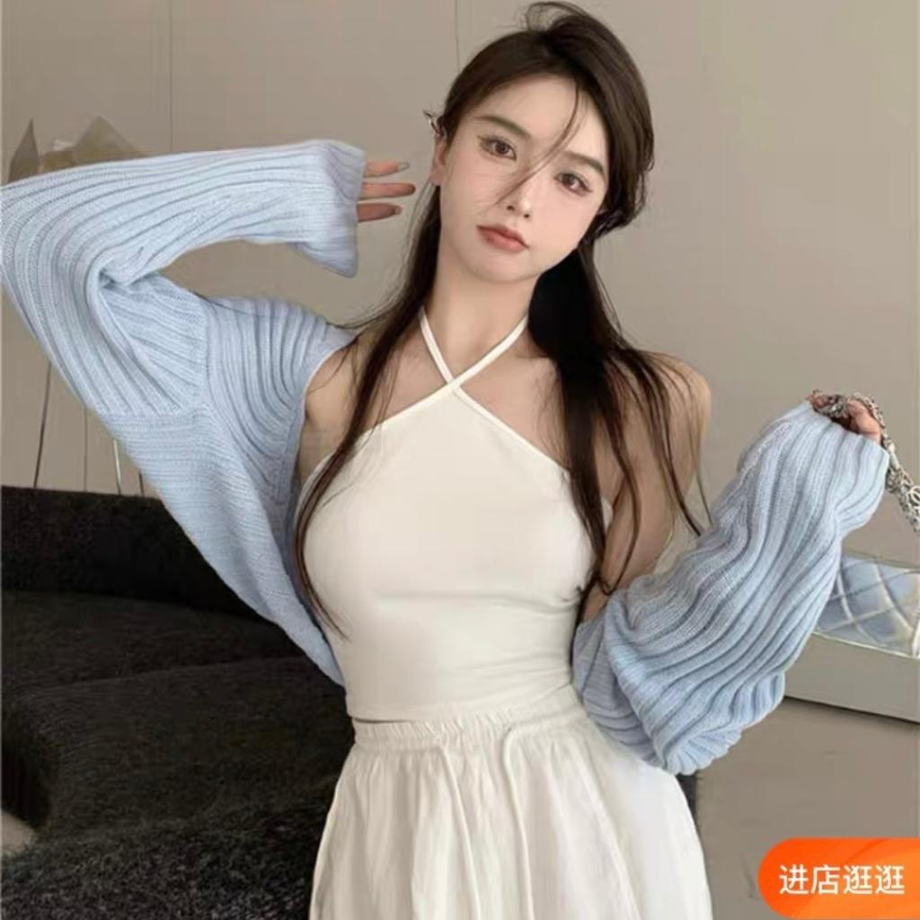 Áo Bra Croptop Cổ Yếm Chéo Dây Phong Cách Hàn Quốc