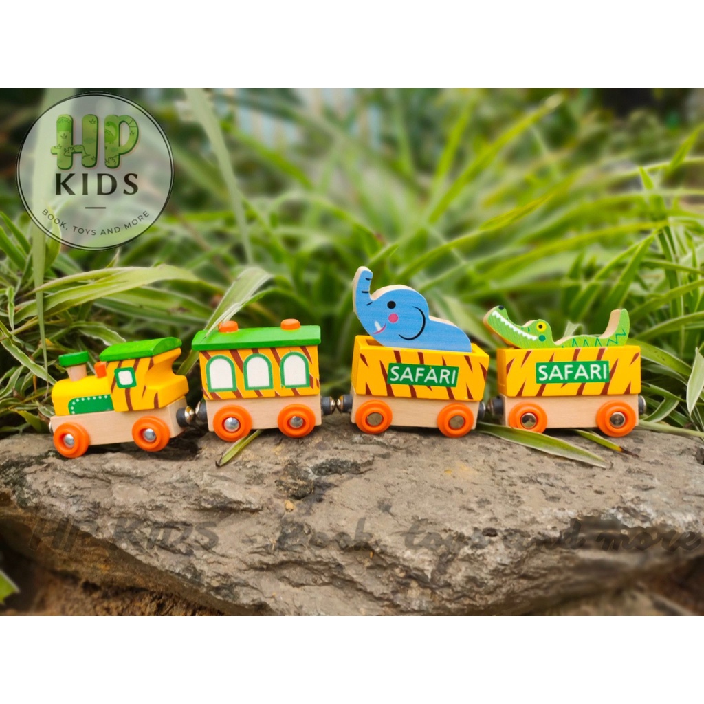 Đồ chơi gỗ việt nam xuất khẩu châu âu - Đoàn tàu chở thú - xe đồ chơi - đồ chơi giáo dục