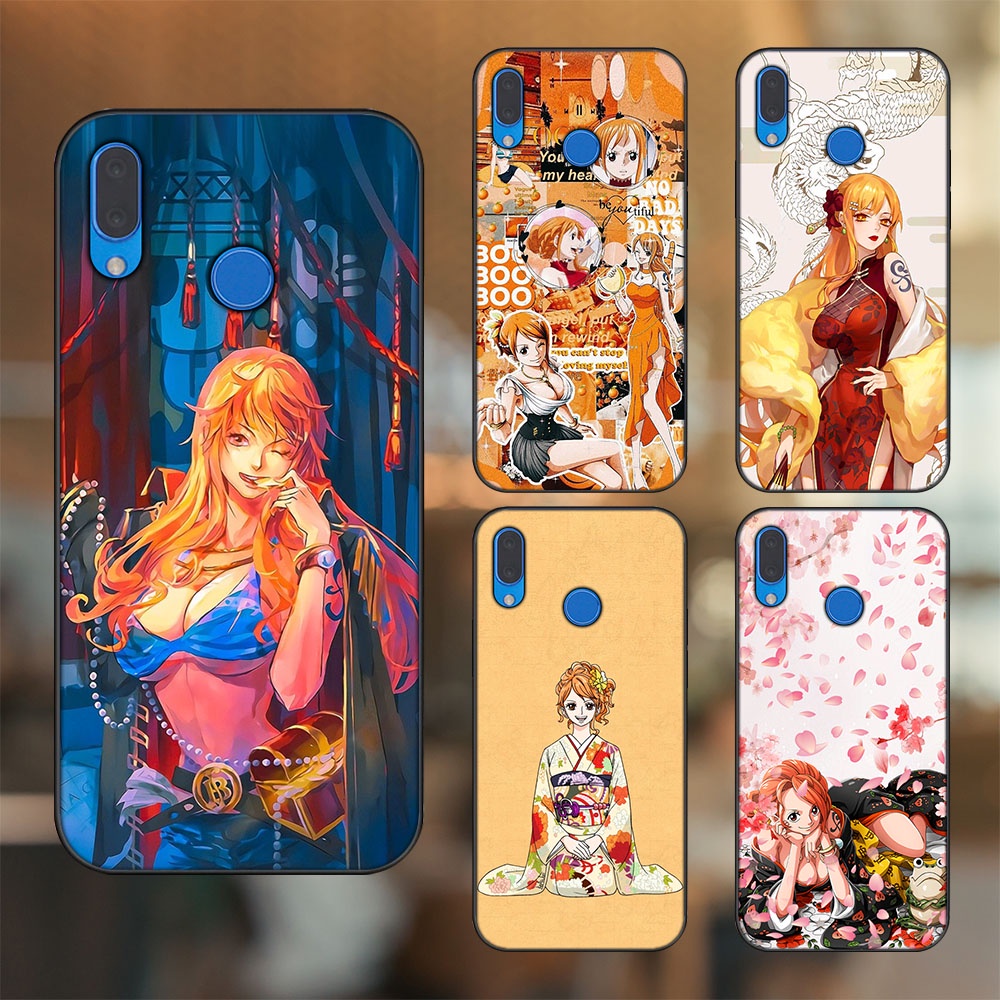 Ốp lưng Huawei Nova 3, Nova 3i, Nova 3e, P20 Lite viền đen in hình Nami One Piece Đảo Hải Tặc