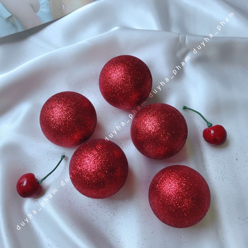 QUẢ CẦU NHŨ KIM TUYẾN LẤP LÁNH TRANG TRÍ CÂY THÔNG NOEL