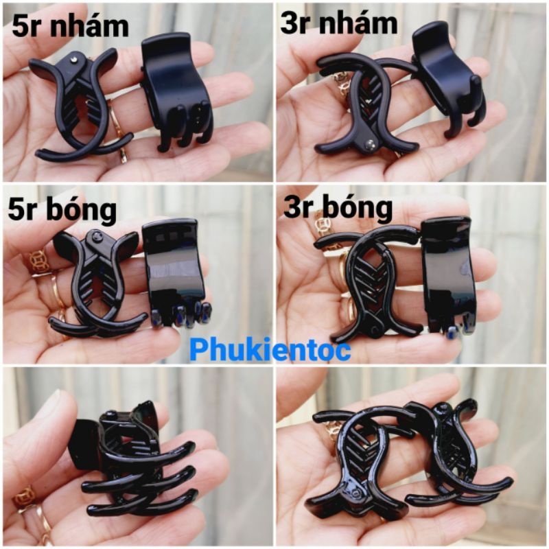 Kẹp tóc 3 răng/5 răng nhí đen bóng