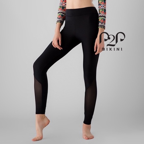 P2P BIKINI - Quần bơi dài nữ phối lưới co giãn 4 chiều - QBDN