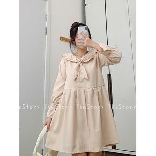 Đầm babydoll nơ [STORY] D638 (ảnh thật)
