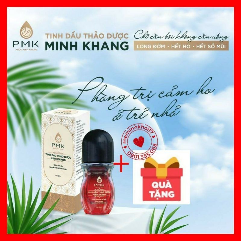 Tinh dầu long đờm Minh Khang hết ho đờm - khò khè - sổ mũi