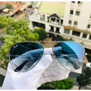 Kính mát chính hãng Rayban Aviator Gradient RB3025-003/3F mắt xanh khói, gọng bạc