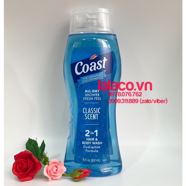 Tắm Gội Coast Hair & Body Wash 532ml