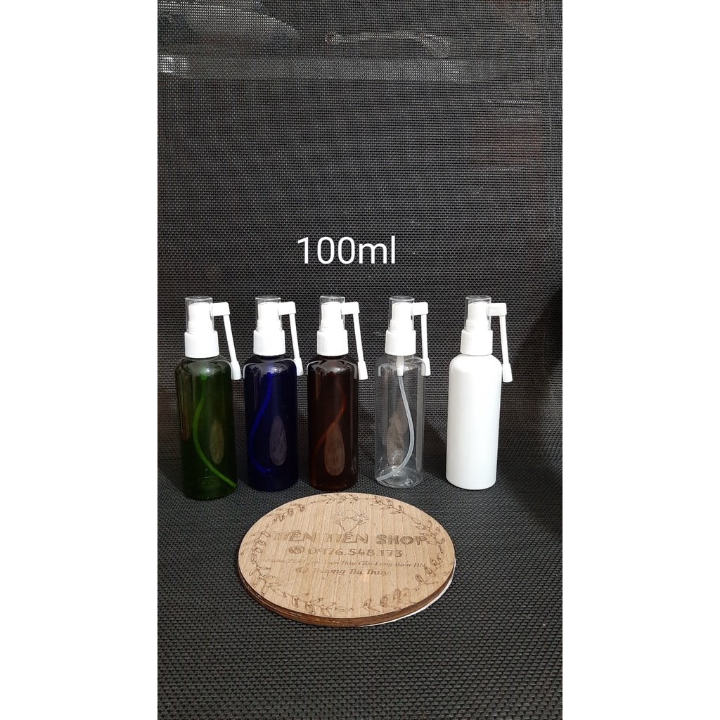 Chai nhựa pet 100ml nhiều màu xịt quay 360 độ