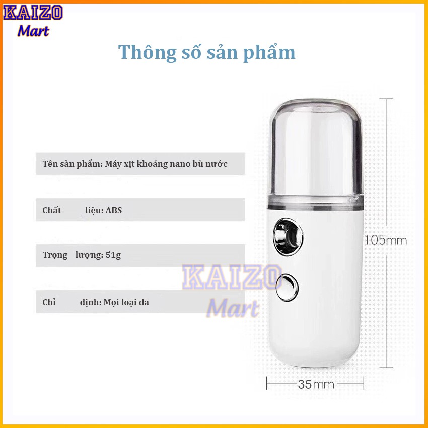 Máy xịt khoáng mini BH 3 THÁNG - Máy phun sương mini nano cầm tay MIANZ STORE | WebRaoVat - webraovat.net.vn