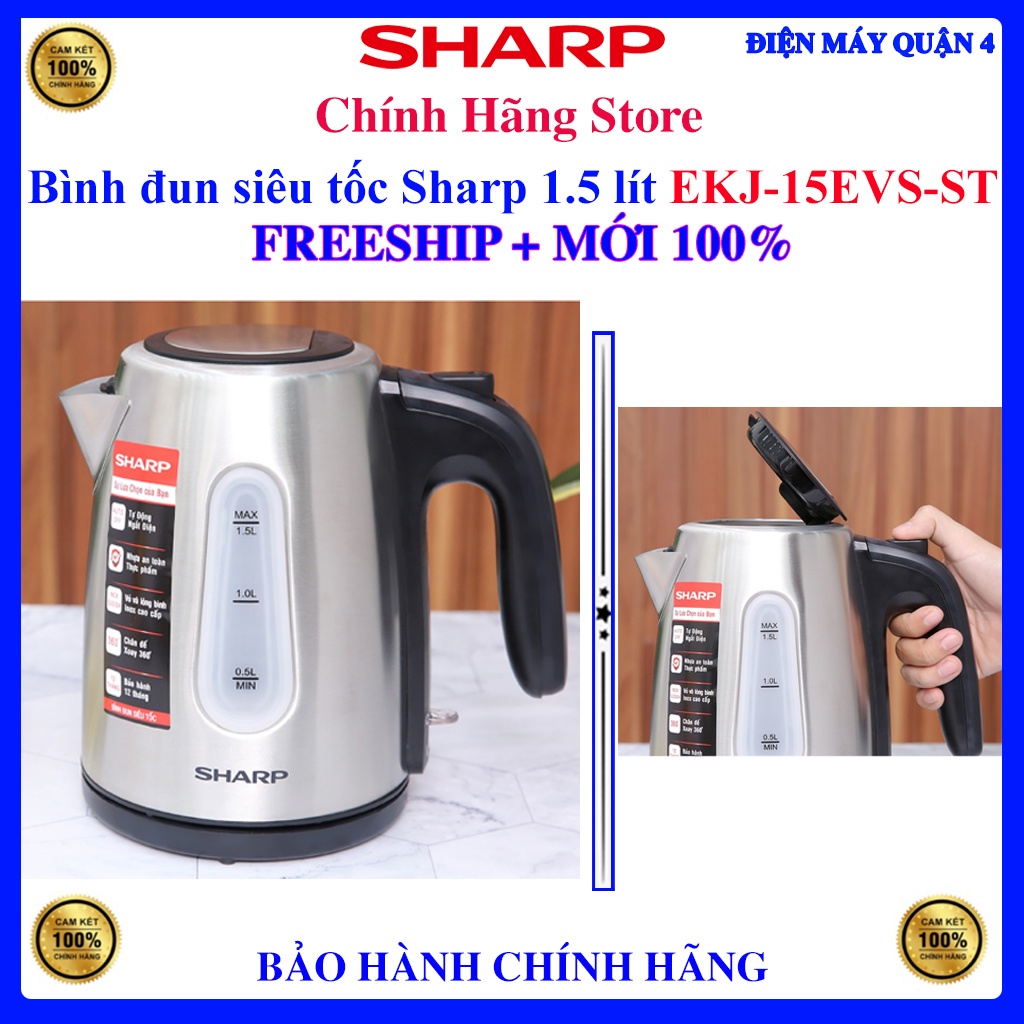 Bình đun siêu tốc Sharp 1.5 lít EKJ-15EVS-ST