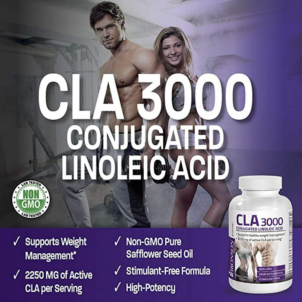 Viên uống giảm cân và tăng cơ CLA 3000 Bronson hộp 120 viên