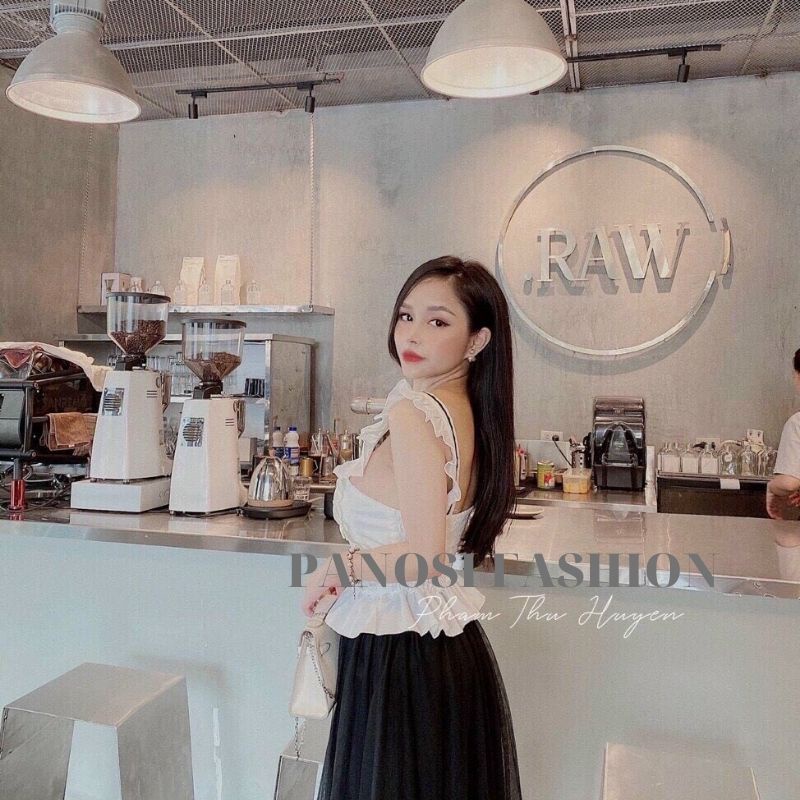 Áo kiểu nữ sát nách họa tiết xếp ly cánh tiên chất đũi mền mát PANOSI - Mã A619